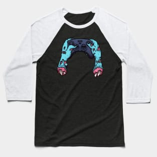 Zombie Hands Holding Video Game Controller Baseball T-Shirt